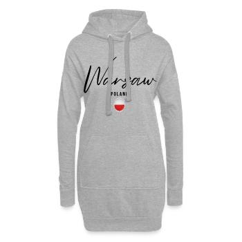 Elegantes Design Warschau, Warschau Polen - Hoodie-Kleid - Grau meliert - Vorne