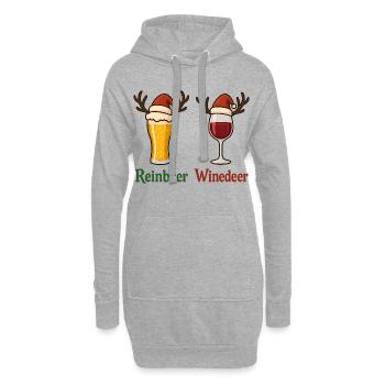 Lustiges Weihnachts T-Shirt Geschenk - Hoodie-Kleid - Grau meliert - Vorne