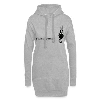 Scratch Happens – Lustiges Katzen Wortspiel - Hoodie-Kleid - Grau meliert - Vorne
