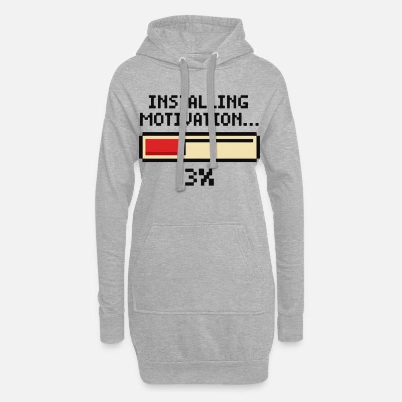 Installing Motivation Progress - Hoodie Dress - heather grey
