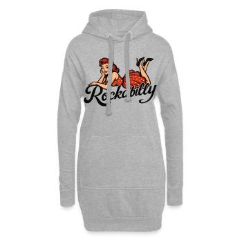 Rockabilly Pin-Up Femme Années 50 Allongé Jupon Rouge - Sweat-shirt à capuche long Femme - gris chiné - Devant