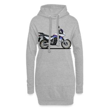 Vélo d’aventure - Sweat-shirt à capuche long Femme - gris chiné - Devant