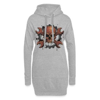 Skull Wrench – Für echte Schrauber-Seelen - Hoodie-Kleid - Grau meliert - Vorne