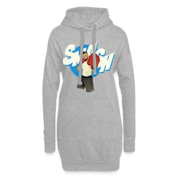 SMASH MAN - nice people - Sweat-shirt à capuche long Femme - gris chiné - Devant