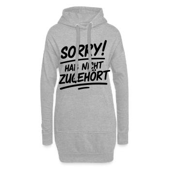 Sorry hab nicht zugehört - Hoodie-Kleid - Grau meliert - Vorne
