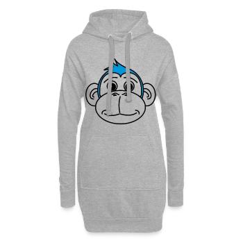 Singe - Sweat-shirt à capuche long Femme - gris chiné - Devant