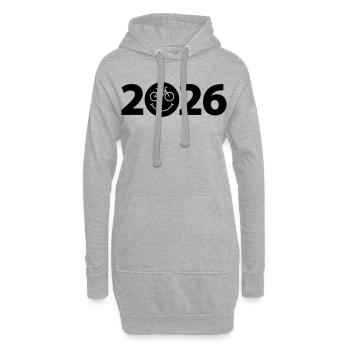 Tour à vélo 2026, VTT 2026, Vélo 2026 - Sweat-shirt à capuche long Femme - gris chiné - Devant