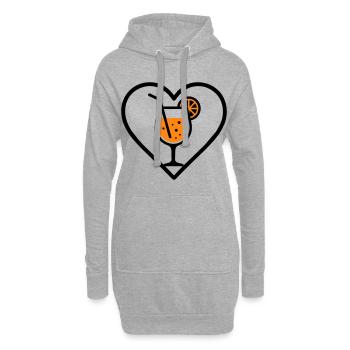 Spritz Herz Cocktail Orange Sommer Getränk - Hoodie-Kleid - Grau meliert - Vorne