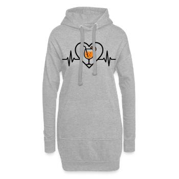 Spritz Herz Cocktail Orange Getränk Glas - Hoodie-Kleid - Grau meliert - Vorne