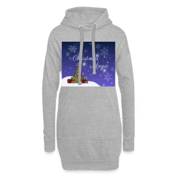 Magie de Noël – Temps magique de Noël - Sweat-shirt à capuche long Femme - gris chiné - Devant