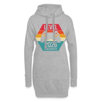Bonne Année | Niveau 2026 débloqué | Joueur - Sweat-shirt à capuche long Femme - gris chiné - Devant
