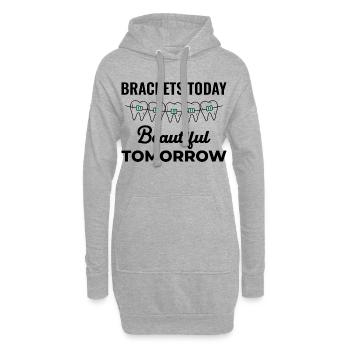 Brackets Today Beautiful Tomorrow Orthodontic - Sweat-shirt à capuche long Femme - gris chiné - Devant