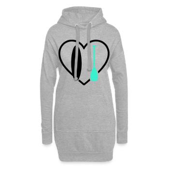 Paddel SUP Herz Board Wave Wassersport - Hoodie-Kleid - Grau meliert - Vorne