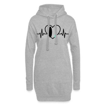 Paddle SUP Herz Board Welle Wasser Sport - Hoodie-Kleid - Grau meliert - Vorne
