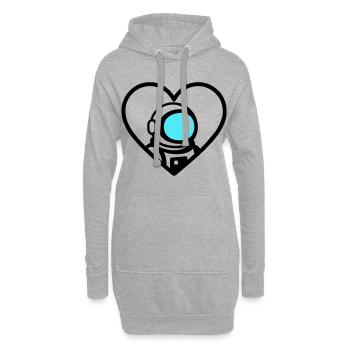 Astronaut Heart Space Cosmo Helm - Hoodie-Kleid - Grau meliert - Vorne