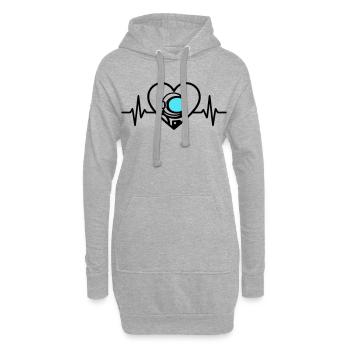Astronaut Heart Space Travel Cosmos Helmet - Hoodie Dress - heather grey - Front