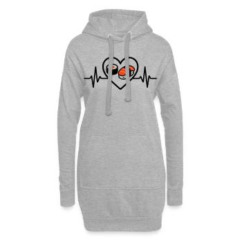 Sushi Herz Maki Lachs Japan Food Lover - Hoodie-Kleid - Grau meliert - Vorne