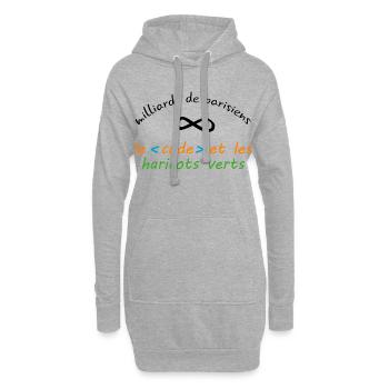 8_milliards_de_parisiens_le_code_et_les_haricot - Hoodie-Kleid - Grau meliert - Vorne