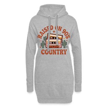 Kassetten-Hip-Hop-Tape, aufgewachsen im R&B der 90er - Hoodie-Kleid - Grau meliert - Vorne