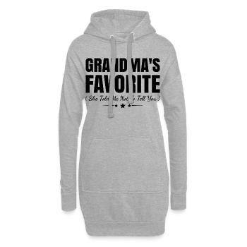 Omas Liebling Enkelkind Familie Lustiger Spruch - Hoodie-Kleid - Grau meliert - Vorne