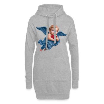 CUPID CHERUB #1 – Frieden & Liebe - Hoodie-Kleid - Grau meliert - Vorne