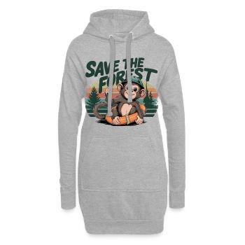 Rettet den Wald Rettet den Wald Naturökologie - Hoodie-Kleid - Grau meliert - Vorne