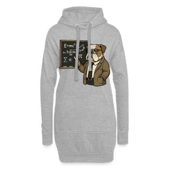 Bulldog Mathematiklehrer bei Chalkboard Classroom Art - Hoodie-Kleid - Grau meliert - Vorne