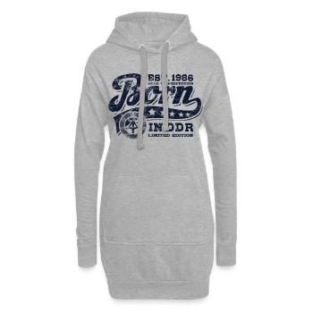 Born in DDR 1986 - Geburtstag - Ossi Geschenk - Hoodie-Kleid - Grau meliert - Vorne