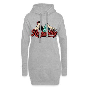 Rockabilly Frau 50er liegend Petticoat Geschenk - Hoodie-Kleid - Grau meliert - Vorne