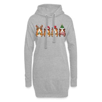  Süß Meerschweinchen Xmas Lichterkette Geschenk - Hoodie-Kleid - Grau meliert - Vorne