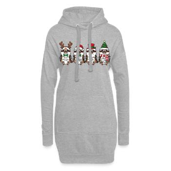 Le Père Noël Hans rieur - Sweat-shirt à capuche long Femme - gris chiné - Devant