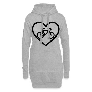 Heart Cycling – Design des amateurs de vélo - Sweat-shirt à capuche long Femme - gris chiné - Devant