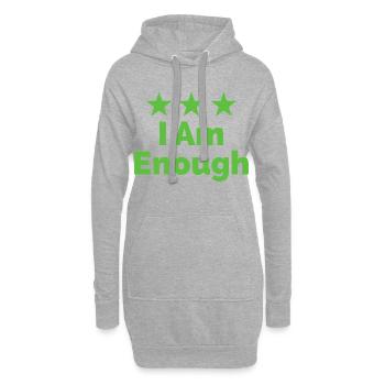 Je suis assez, je suis assez affirmation - Sweat-shirt à capuche long Femme - gris chiné - Devant