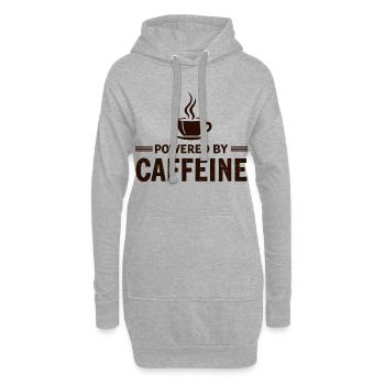 Powered By Caffeine Kaffee Spruch Energie - Hoodie-Kleid - Grau meliert - Vorne