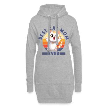 Meilleure maman de chat de tous les temps Dit drôle de maman de chat - Sweat-shirt à capuche long Femme - gris chiné - Devant