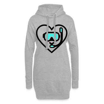 Herztauchen – Leidenschaft für das Meer - Hoodie-Kleid - Grau meliert - Vorne