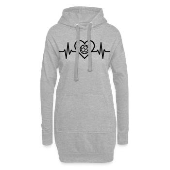 Herz Handball – Leidenschaft Teamsport - Hoodie-Kleid - Grau meliert - Vorne