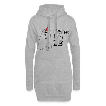 23 ans anniversaire - Cadeau 23e anniversaire - Sweat-shirt à capuche long Femme - gris chiné - Devant