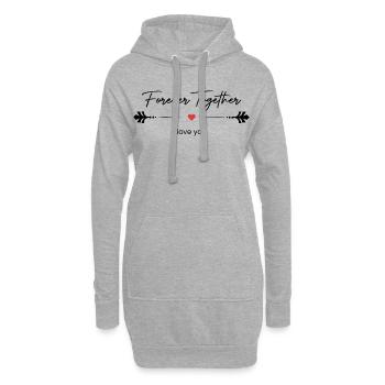 Für immer zusammen Ich liebe dich Ewige Liebe - Hoodie-Kleid - Grau meliert - Vorne