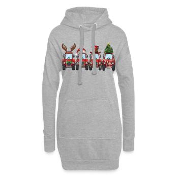 Tracteur Père Noël Lumières de Noël - Sweat-shirt à capuche long Femme - gris chiné - Devant