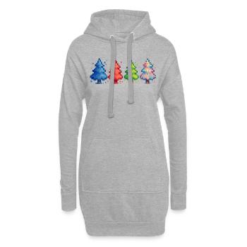 Pixel Christmas Trees Gaming - Sweat-shirt à capuche long Femme - gris chiné - Devant