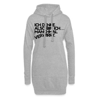 Denken und verwirrt sein - Hoodie-Kleid - Grau meliert - Vorne
