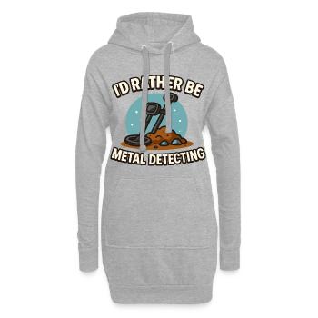 Ich wäre lieber Metall-Detektierende Schatzsuche - Hoodie-Kleid - Grau meliert - Vorne