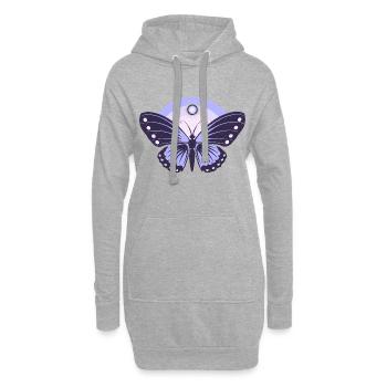Niedlicher Flieder-Schmetterling - Hoodie-Kleid - Grau meliert - Vorne