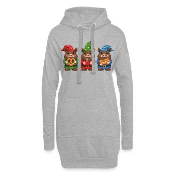 Wildschwein Weihnachten Jäger Keiler - Hoodie-Kleid - Grau meliert - Vorne