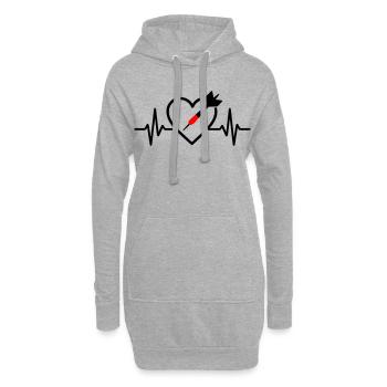 Fléchettes au cœur – Passion pour la précision - Sweat-shirt à capuche long Femme - gris chiné - Devant