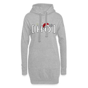 Ho Ho Ho – Lustiges Weihnachtsmotiv - Hoodie-Kleid - Grau meliert - Vorne