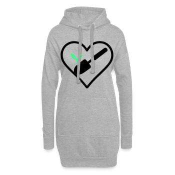 Gardening Heart – Grüne Leidenschaft - Hoodie-Kleid - Grau meliert - Vorne
