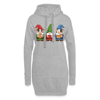 Kuh Merry Christmas Weihnachten Coole  - Hoodie-Kleid - Grau meliert - Vorne