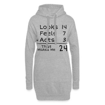 24 Jahre humorvoller Geburtstag | 24. Jubiläum - Hoodie-Kleid - Grau meliert - Vorne
